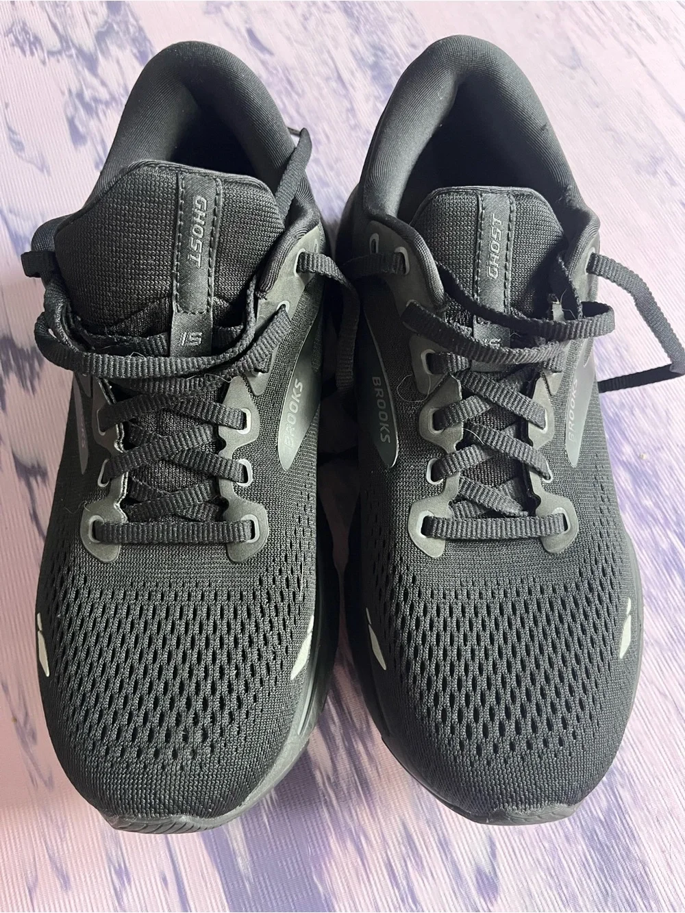 Brooks Running Shoes Womens 9 B Ghost 15 Sneakers Black Lace Up